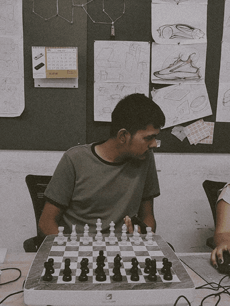 me with oro's flagship product — an automated chess board
