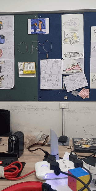 messy industrial design office